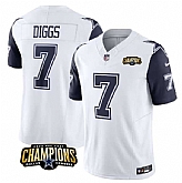 Men & Women & Youth Dallas Cowboys #7 Trevon Diggs White Navy 2023 F.U.S.E. NFC East Champions Patch Stitched Jersey,baseball caps,new era cap wholesale,wholesale hats